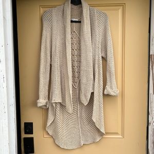 CAbi light tan cotton blend cardigan